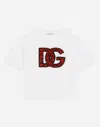Dolce & Gabbana Short-sleeved Jersey T-shirt With Dg Logo In White
