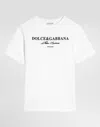 Dolce & Gabbana White Crewneck T-shirt With Logo Lettering Print On The Front
