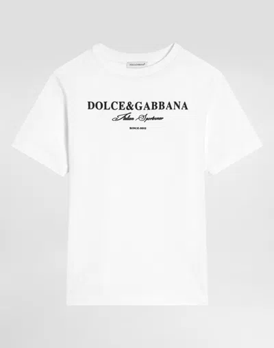 DOLCE & GABBANA SHORT-SLEEVED JERSEY T-SHIRT WITH DOLCE&GABBANA PRINT