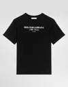 Dolce & Gabbana Short-sleeved Jersey T-shirt With Dolce&gabbana Print In Black