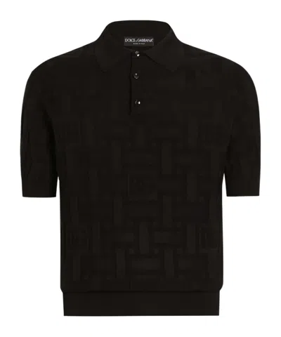 Dolce & Gabbana Silk Polo Shirt In Black