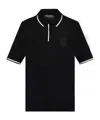 Dolce & Gabbana Heraldic Dg Logo Patch Polo T-shirt In Black