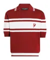 Dolce & Gabbana Red Polo With Striped Motif And Logo Embroidered On The Front In Red