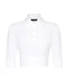 Dolce & Gabbana Cropped Fine-knit Polo Shirt In White