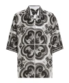 Dolce & Gabbana Camicia Hawaii In Lino Stampa Maiolica