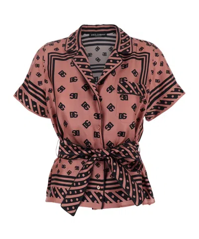 Dolce & Gabbana Short-sleeved Shirt In Pink