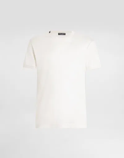 Dolce & Gabbana Short-sleeved Silk T-shirt In White