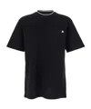 Dolce & Gabbana Black Crewneck T-shirt With Logo Embroidery On The Front