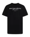 Dolce & Gabbana Short-sleeved Jersey T-shirt With Dolce&gabbana Print In Black