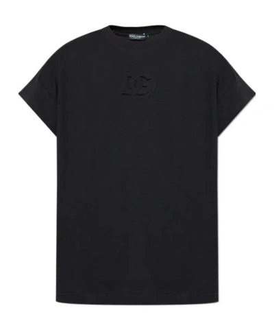 Dolce & Gabbana Dolce  Gabbana Logo Embossed Crewneck T-shirt In Black