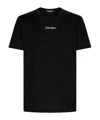 Dolce & Gabbana Black Crewneck T-shirt With Signature Logo In Cotton Man In Black