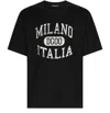 Dolce & Gabbana Cotton T-shirt With Dg Logo Print In Black
