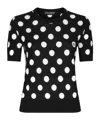 Dolce & Gabbana Polka-dot Inlay Knitted Tank Top In Black