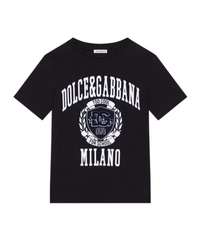 Dolce & Gabbana Cotton Logo T-shirt In Black