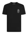 Dolce & Gabbana Black Cotton Heraldic Patch T-shirt In Black