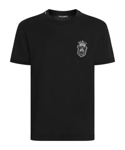 DOLCE & GABBANA DOLCE  GABBANA HERALDIC PATCH CREWNECK T-SHIRT