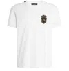 Dolce & Gabbana White Heraldic Patch Cotton T-shirt In White