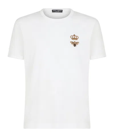 Dolce & Gabbana Embroidered Cotton T-shirt In White