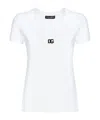 Dolce & Gabbana Logo-embroidered Cotton-blend T-shirt In White