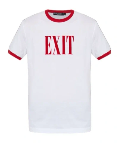 Dolce & Gabbana Exit-print Ringer T-shirt In White
