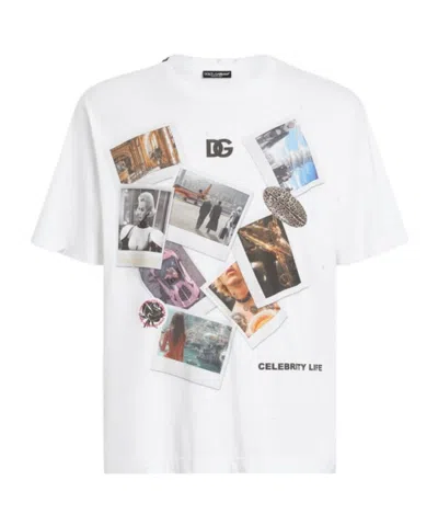 DOLCE & GABBANA DOLCE  GABBANA POSTCARD PRINTED CREWNECK T-SHIRT