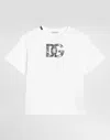Dolce & Gabbana Short-sleeved T-shirt With Embossed Dg Majolica-print Logo