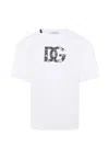 Dolce & Gabbana Short-sleeved T-shirt With Embossed Dg Majolica-print Logo
