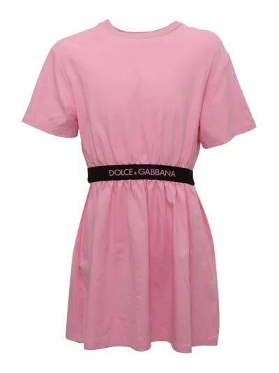 Dolce & Gabbana Kids' Short Sleeves Dress In Pink