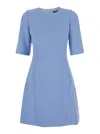 Dolce & Gabbana Short Sleeves Midi Dress In Blu