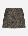 Dolce & Gabbana Short Speckled Tweed Skirt In Multicolor