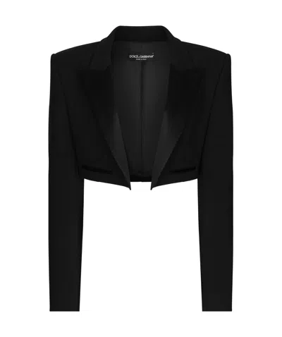 DOLCE & GABBANA DOLCE  GABBANA GABARDINE SPENCER TUXEDO JACKET