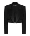 Dolce & Gabbana Wool-blend Cropped Blazer In Black