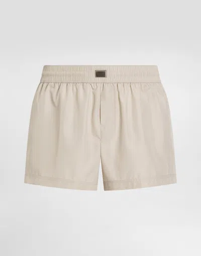 Dolce & Gabbana Short Swim Trunks With Tag In Beige