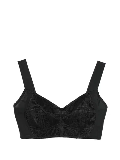 Dolce & Gabbana Short Top With Black Lace Inserts