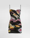 Dolce & Gabbana Peony And Rose Print Dress In Print