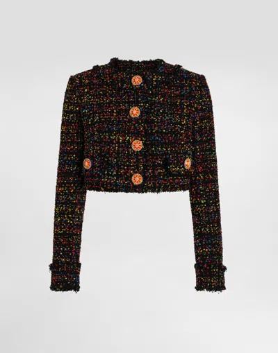 Dolce & Gabbana Short Tweed Jacket In Multi