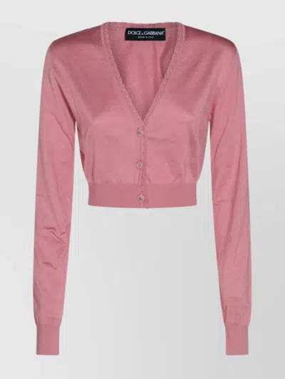 DOLCE & GABBANA SHORT V-NECK SWEATER LONG SLEEVES