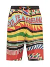 Dolce & Gabbana Multicolor Shorts With All-over Carretto Print In Multicolor