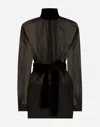 Dolce & Gabbana High Collar Long Sleeve Dress In Black