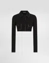 Dolce & Gabbana Short Wool Crepe Jacket In Black