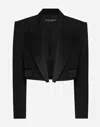 Dolce & Gabbana Wool-blend Cropped Blazer In Black