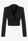 Dolce & Gabbana Short Wool Tailored Jacket In Black