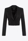 Dolce & Gabbana Short Wool Crepe Jacket In Black