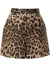 Dolce & Gabbana High Waist Leopard Stretch Drill Shorts In Animal Print