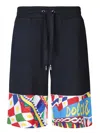 Dolce & Gabbana Carretto Print Trim Shorts In Black