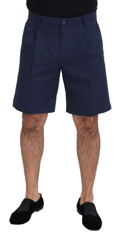 Pre-owned Dolce & Gabbana Shorts Blue Chinos Cotton Stretch Casual It46/w32/s Rrp 600usd