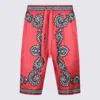 Dolce & Gabbana Printed Elastic Waistband Knee Length Shorts In Red