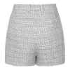 Dolce & Gabbana High-waisted Shorts With Button Detail In Textured Fabric In Check Tartan