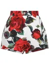 Dolce & Gabbana Rose Printed Poplin Shorts In Multicolor