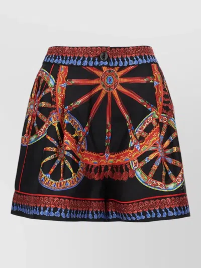 Dolce & Gabbana Shorts Colorful Print Decorative Pattern Relaxed Fit In Multi